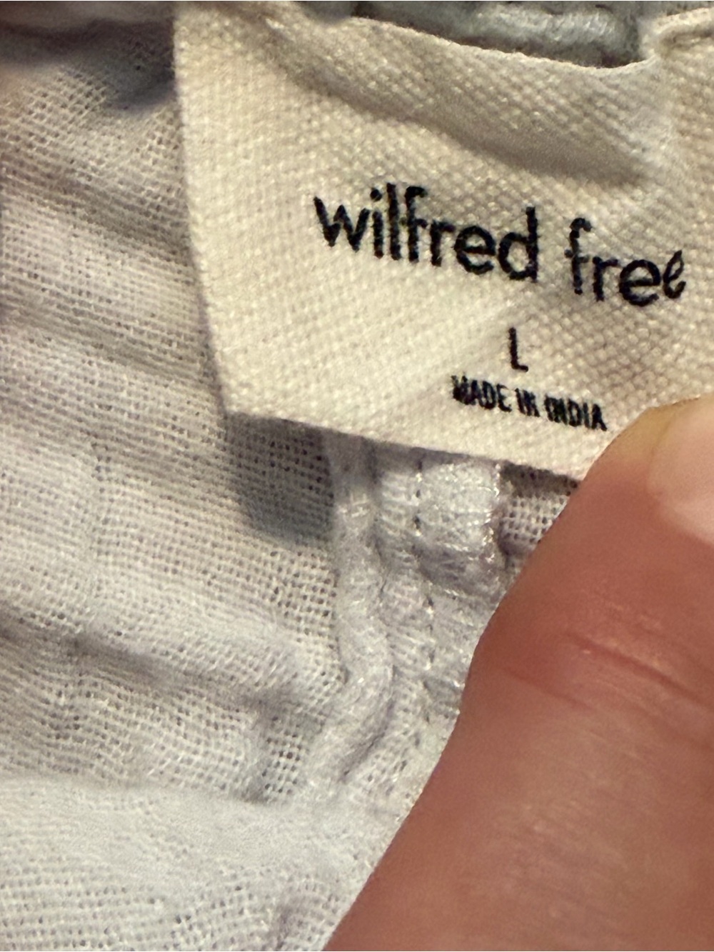 Wilfred Free Aritzia Organic Cotton Wide Leg Pants Women's L Blue Gray Pull On - Picture 3 of 10